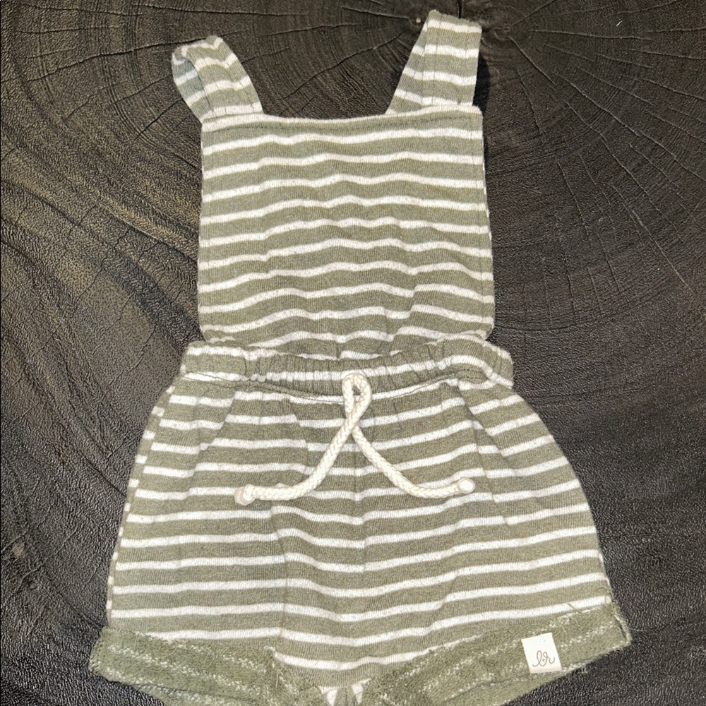 Lulu + Roo Striped Green Baby Romper